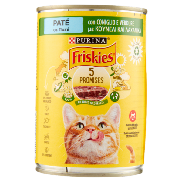 PURINA FRISKIES Paté con Coniglio e Verdure 400 g