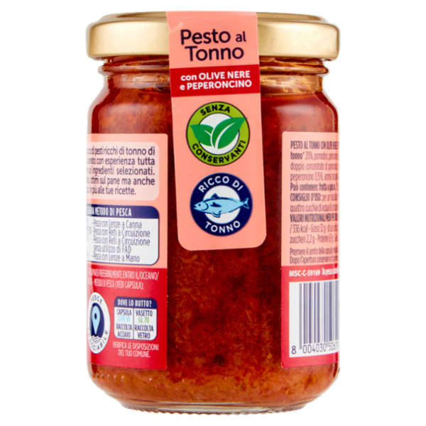 Rio mare Pesto al Tonno con Olive Nere e Peperoncino 130 g
