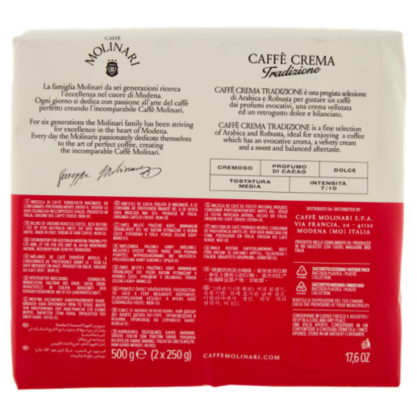 Caffè Molinari Caffè Crema Tradizione Macinato 2 x 250 g