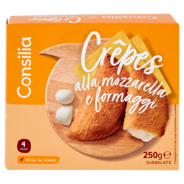 Consilia Crêpes Surgelate Mozzarella e Formaggio 4 pezzi 250 g