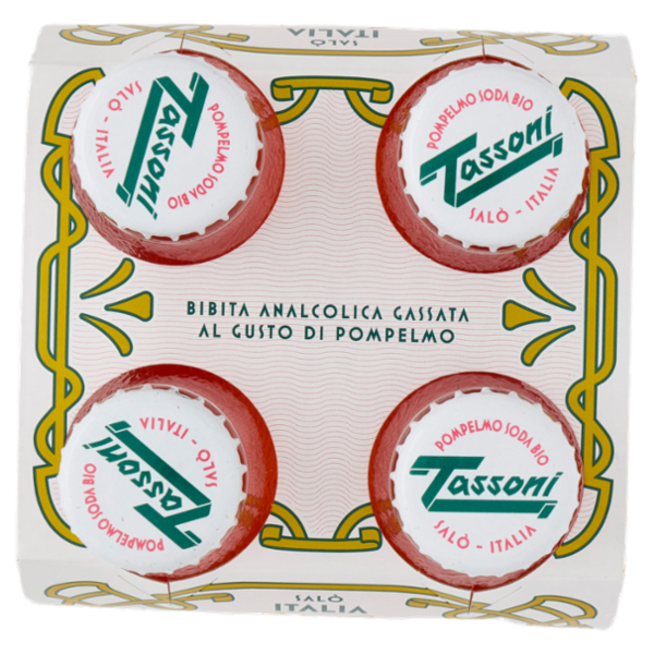 Tassoni Pompelmo Soda la Biologica 4 x 180 ml