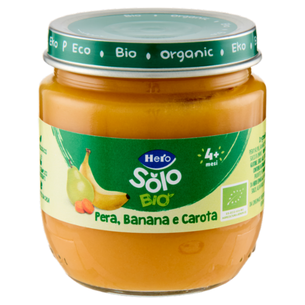 Hero Solo Bio Pera, Banana e Carota 120 g