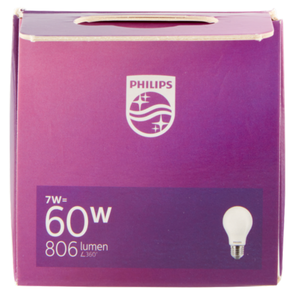 Philips Led goccia vetro 60W E27 4000K non dim