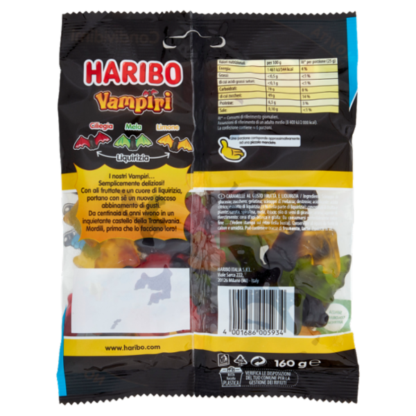 Haribo Vampiri Frutta & Liquirizia 160 g
