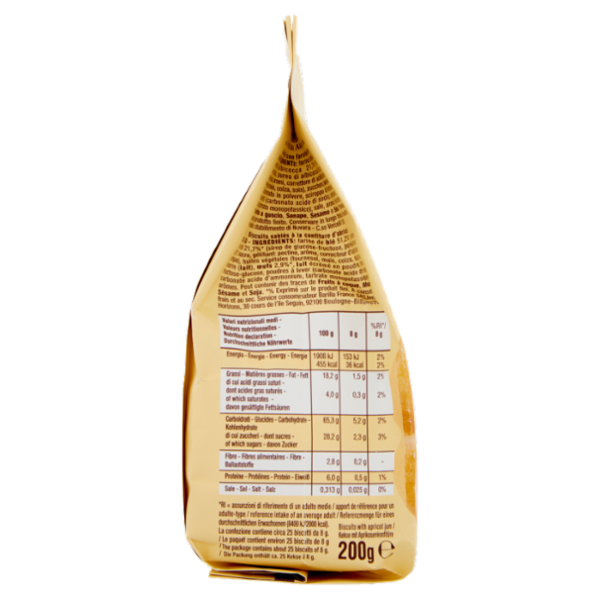 Mulino Bianco Gemme Biscotti con Confettura di Albicocche Italiane 200g