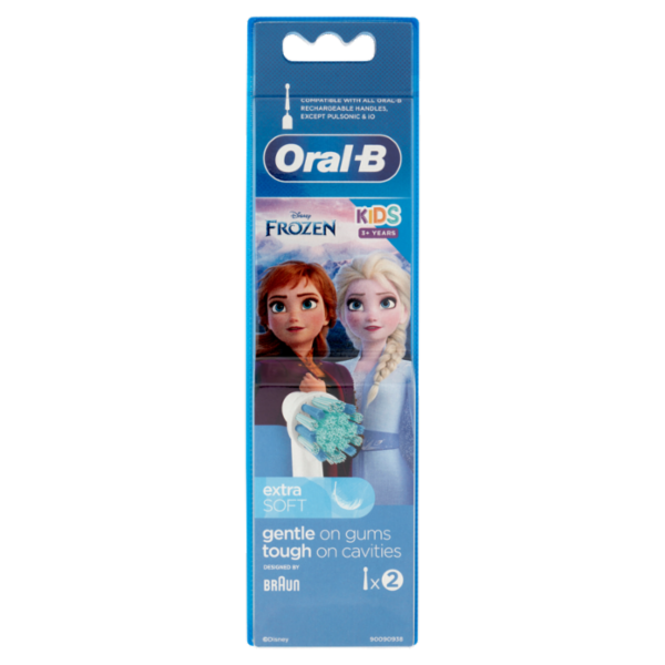Oral-B Testine Ricambio Spazzolino Elettrico Denti Bambini Spider-Man / Frozen Kids +3anni 2 Refills